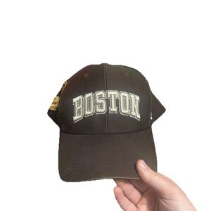 Boston Bruins Embroidered Snapback Hat- Brown with Gold Accent